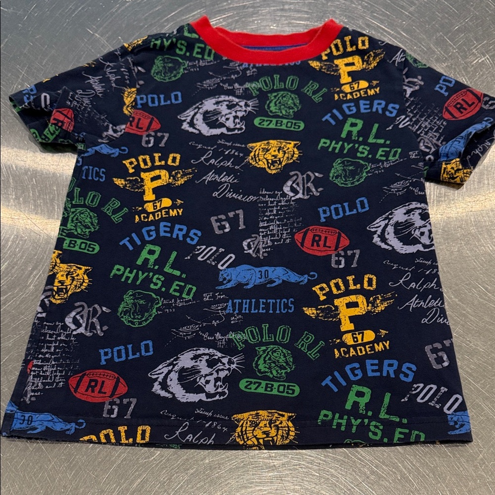 Polo by Ralph Lauren Kids Graphic Tee - Navy with Multicolor Accents